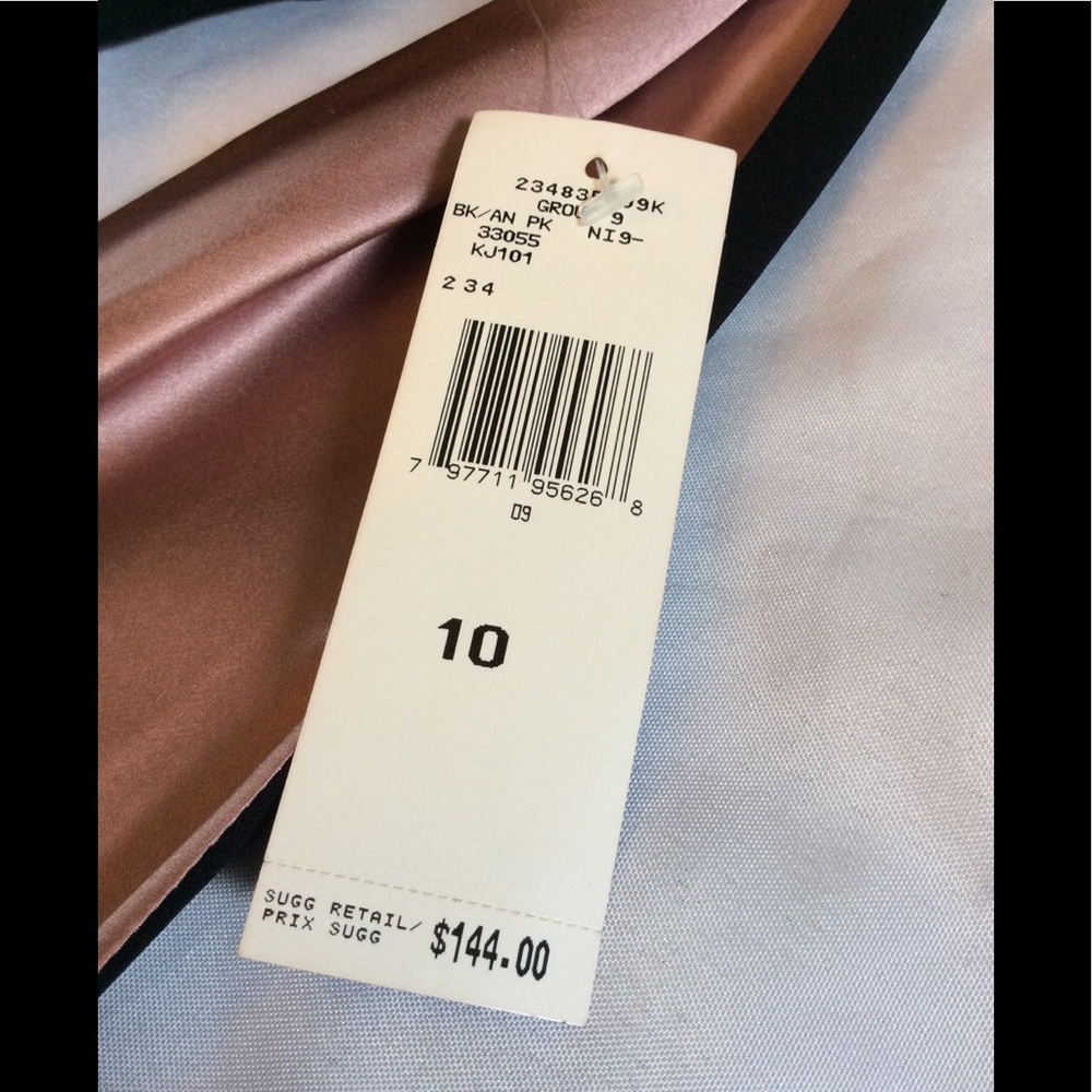 JNY NWT Gorgeous Black/Pink One Shoulder Dress 10 - Picture 10 of 15